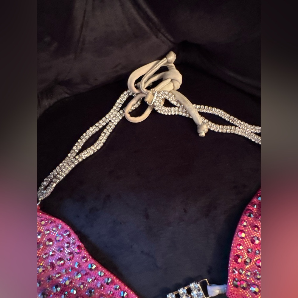 Competition Bikini. Ravish Sands Coral/Pink Rhinestone Bikini Set - Picture 8 of 15